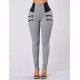 Elastic Thin Leg Zipper Design Leggings Solid Mid-calf Leggings Pants