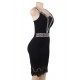 Sexy Women Black Embroidered Fashion Dress