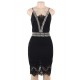 Sexy Women Black Embroidered Fashion Dress