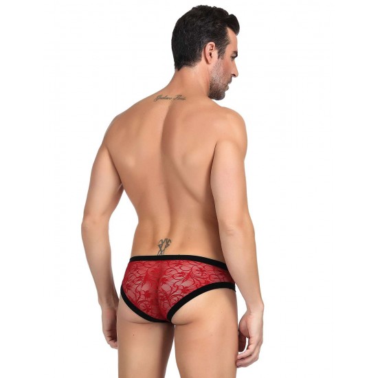 Sexy Red Lace Panty For Men