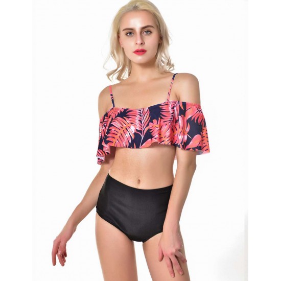 High Waist Off-The-Shoulder Sexy Summer Women's Bikini Set