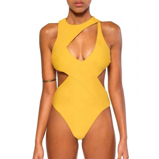 Solid Color High Quality Sexy Summer Women's One Piece Swimsuit