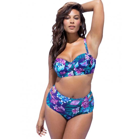 Plus Size Fashion Print Sexy Summer Women's Bikini Set