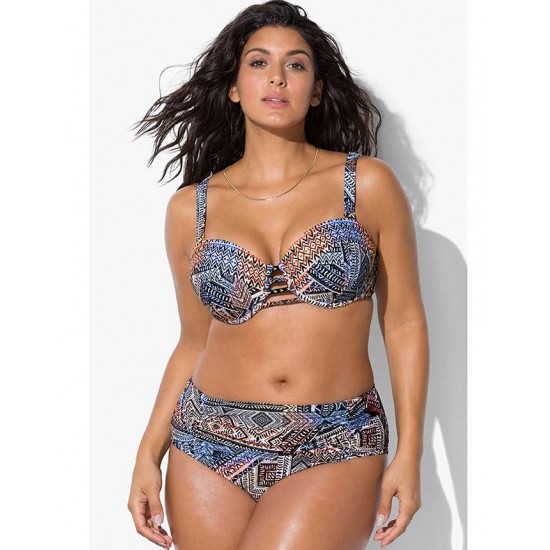 Plus Size Fashion Print Sexy Summer Women's Bikini Set