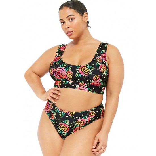 Plus Size Vintage Print Sexy Summer Women's Bikini Set