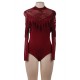 Red Lace Fringe Decoration Long Sleeve Teddy