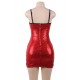 Sexy Red Sequined Lace Stitching Bodycon Dress