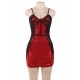 Sexy Red Sequined Lace Stitching Bodycon Dress