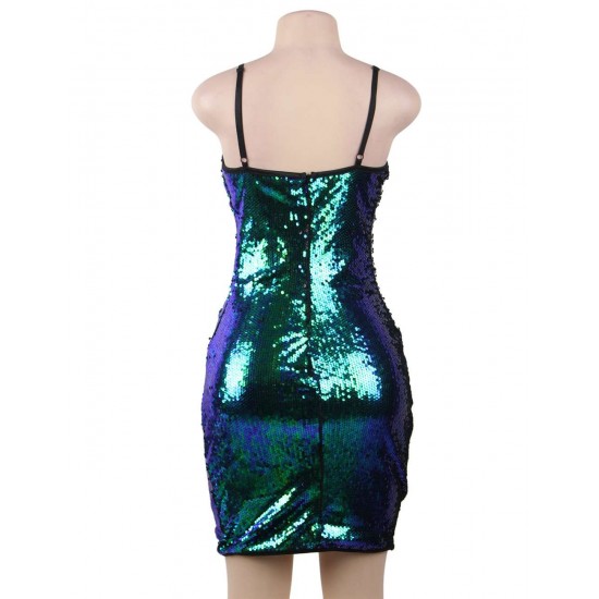 Sexy Green Sequin Bodycon Dress