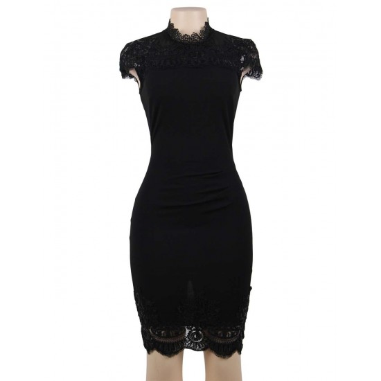 Exquisite Lace Patch Embroidered Elegant Fashion Dress