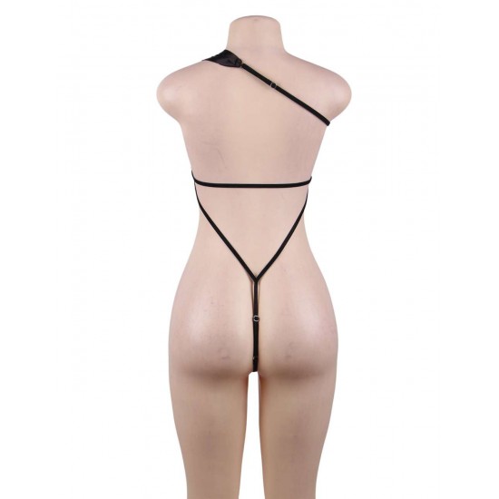 Club Bar Black Silk Bowknot Element Adult Sexy Lingerie 