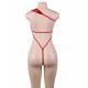 Plus Size Club Bar Red Silk Bowknot Element Adult Sexy Lingerie 