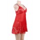 Floral Soft Lace Apron Chemise With Thong