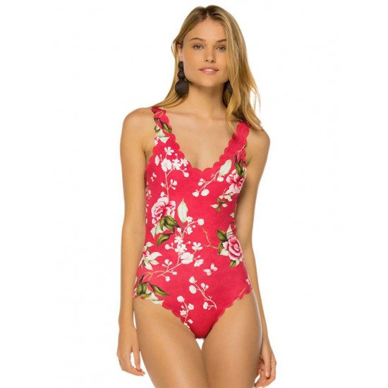 Flower Style Women One Piece Swimwear