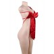 Club Bar Red Silk Bowknot Element Adult Sexy Lingerie 