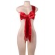 Club Bar Red Silk Bowknot Element Adult Sexy Lingerie 