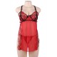 Elegant Red Lace Sexy Babydoll