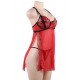 Plus Size Elegant Red Lace Sexy Babydoll