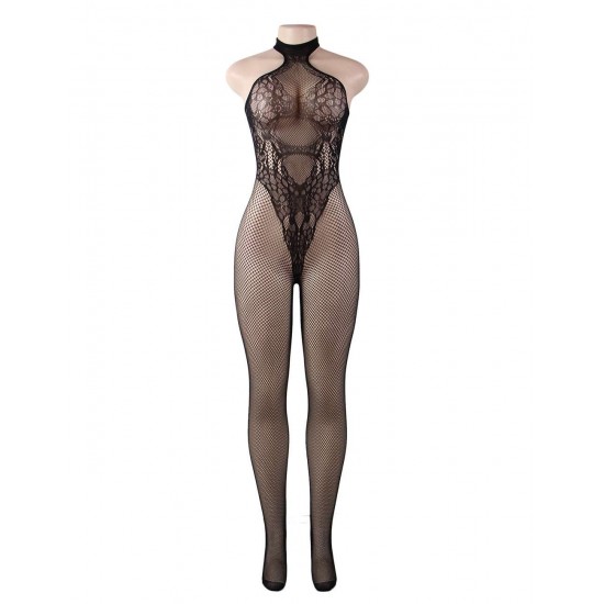 Plus Size Butterfly Pattern Backless BodyStocking