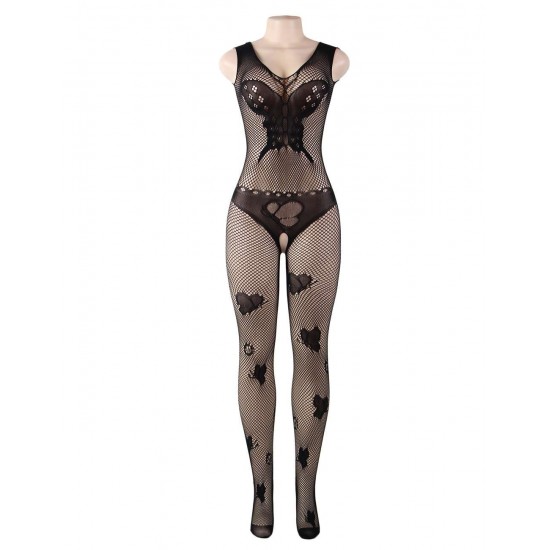 Plus Size Butterfly Pattern Backless BodyStocking