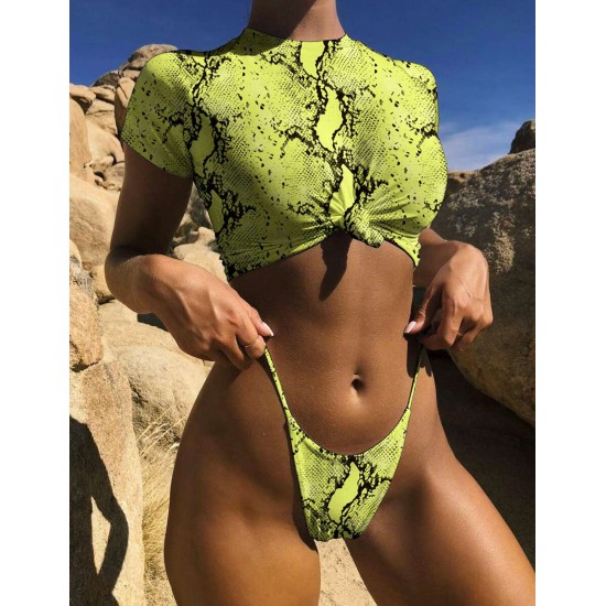 Fashion Print Knotted Sexy Summer Bikini Set