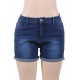 Good Quality High Waist Solid Color Push Up Jeans Shorts 