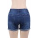 Good Quality High Waist Solid Color Push Up Jeans Shorts 