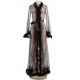 Queen Black Robe Perspective Sheer Sleepwear With Fur 