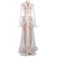 Plus Size Queen White Robe Perspective Sheer Sleepwear With Fur 