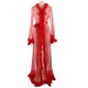 Queen Red Robe Perspective Sheer Sleepwear With Fur 