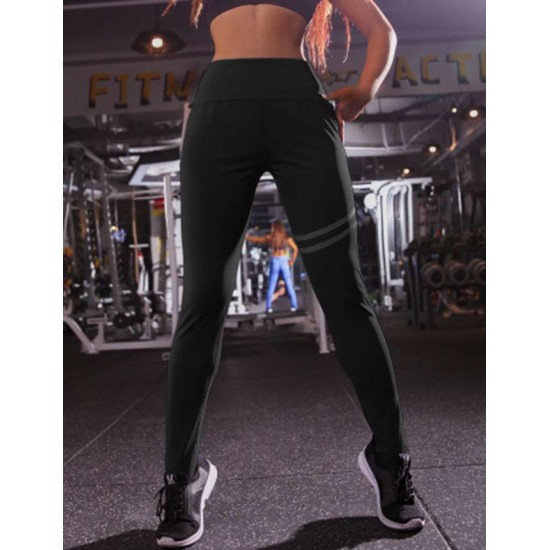 Black Women Yoga Pants Stripe Design Fitness pants