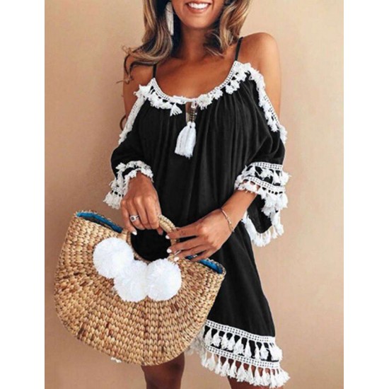 Personalized Fashionable Off Shoulder Summer Bohemian Beach Dress 