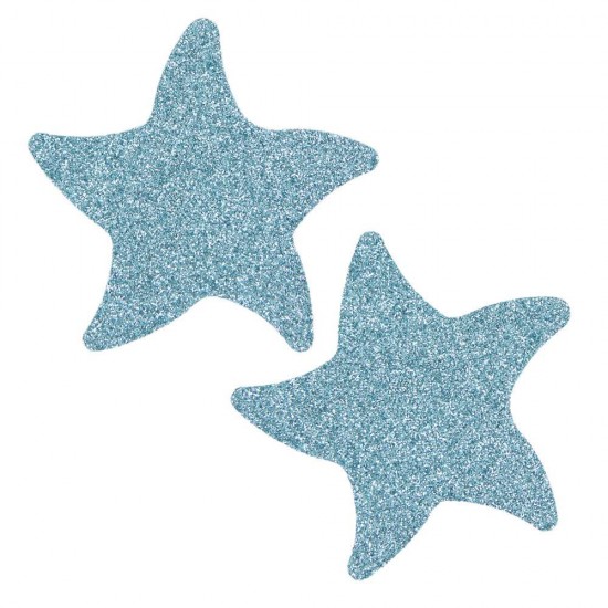 Blue Glitter Starfish-shaped Nipple Cover