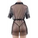 Black Sexy Lace Transparent Pajamas Underwear Set