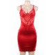 Sexy Rose Lace Fitted Low Back Satin Club Party Bodycon Dress