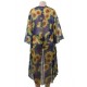 Sunflower Print Sexy Sheer Chiffon Cardigan Beach Cover Up