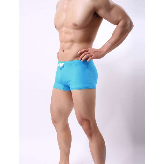 Men's Blue Swimming Trunks Jammers Endurance Quick Dry Swimming Trunks