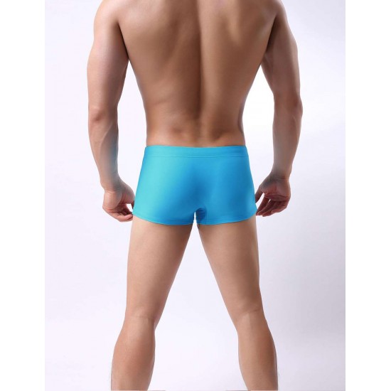 Men's Blue Swimming Trunks Jammers Endurance Quick Dry Swimming Trunks